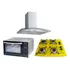 Kit Forno Elétrico + Cooktop 4 Bocas Amarelo + Coifa 60cm