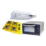 Kit Forno Lady 45l Cooktop 4b E Depurador Amar Safanelli Cor Preto 110v 127v