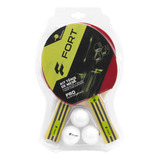 Kit Fort Pro Ping Pong 2 Raquetes 3 Bolas E Rede C Suporte