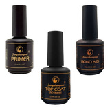 Kit Fortalecedor Para Unhas Primer Bond Aid Top Coat 3 U
