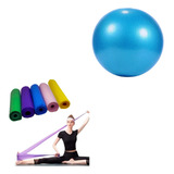 Kit Fortalecimento Bola Pilates 25cm Faixa Elastica Thera
