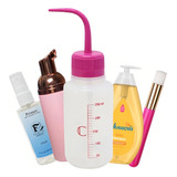 Kit Frasco Pump Shampoo Pincel Removedor Pisseta E Primer