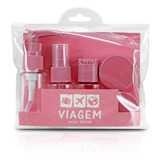 Kit Frascos Para Viagem Porta Shampoo Mala Mini 7 Peças