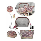 Kit Frasqueira Necessaire Feminina Maquiagem Bijuteria 3pçs