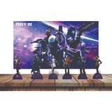 Kit Free Fire Festa Decoração 6 Displays De Mesa Painel