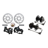 Kit Freio Disco Bicicleta Paco Discos Pinças Cubos Aço 36f