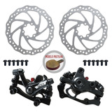 Kit Freio Disco Mecânico C Rotores 160mm calipers Prt Dianteiro traseiro 12 Paraf