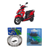 Kit Freio Honda Elite 2023 Pastilha Dianteira Lona Traseira