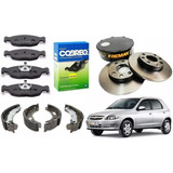 Kit Freio Pastilha Disco Lona Sapata Gm Celta 1 0 2002