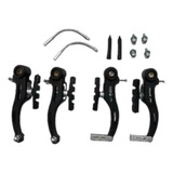 Kit Freio V brake Bike Nylon Preto Sapata Pastilha 70mm Pino