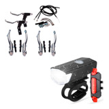 Kit Freio V brake Par Farol Sinalizador Traseiro De Bike
