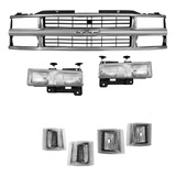 Kit Frente Cromada Chevrolet Silverado Grade Farol Pisca