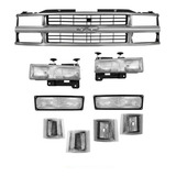 Kit Frente Cromada Chevrolet Silverado Grade Farol Pisca