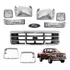 Kit Frente Cromada F1000 96 97 98 Farol Grade Aro Lanternas