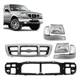 Kit Frente Cromada Ranger 4x2 Faróis Grade Painel 98 A 2003