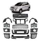 Kit Frente Tucson Parachoque 14 Peças 2006 2016 Grades Milh