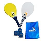Kit Frescobol 2 Raquetes Polímero Mais 3 Bolas Penn E Bolsa