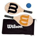 Kit Frescobol Logo Wilson 2 Raquetes 1 Bola Original