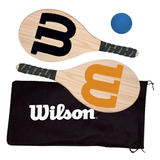 Kit Frescobol Logo Wilson 2 Raquetes