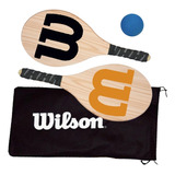 Kit Frescobol Logo Wilson 2 Raquetes 1 Bola Original