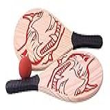Kit Frescobol Tenis De Praia Com 2 Raquetes Bola E Bolsa Vermelha