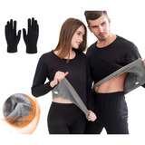 Kit Frio Conjunto 2 Pele Camisa Calça Térmica Luva Touch