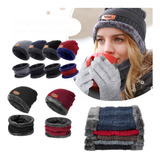 Kit Frio Touca Gorro Cachecol Echarpe Forrada Envio Rapido