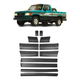 Kit Friso Aplique Lateral D20 Cabine Simples 85 A 96 Preto