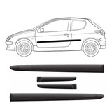 Kit Friso Lateral Porta Peugeot 206 207 2010 2011 2 Portas