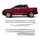 Kit Friso Pestana E Lateral Fiat Toro Cromado Até 2018 8 Un