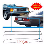 Kit Frisos Aluminio Traseiro E Dianteiro Opala 80 87 9 Peças