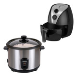 Kit Fritadeira Elétrica Air Fryer Panela De Arroz Elétrica