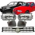 Kit Frontal Gol G2 Par Farol Cromado + Pisca Cristal + Grade