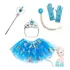 Kit Frozen Fantasia Elsa Saia,tiara,varinha,luva E Trança