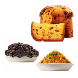 Kit Frutas Cristalizadas Uvas Passas P Panetones 1kg Cada
