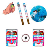 Kit Fumaça Colorida 2x Bastão 2x Lata Revelação Ac Elétrico