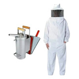 Kit Fumigador P Apicultura Grande Zatti Macacão Brim G