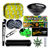 Kit Fumo Bandeja Sedas Piteira Cuia Bolador Dichavador Mocó