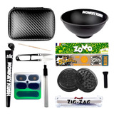 Kit Fumo Bolador Seda De Vidro Slick Cuia Case Dichavador