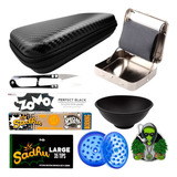 Kit Fumo Case Bolador Sedas Cuia Dichavador Piteira Brinde