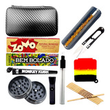 Kit Fumo Dichavador Bolador Seda De Vidro Tesoura Slick
