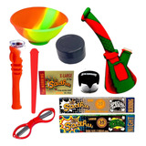 Kit Fumo Seda Porta Cigarros Slick De Vidro Mini Bong