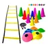 Kit Funcional 10 Cones   10 Pratos   Escada   Corda De Pular