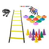 Kit Funcional Agilidade 10 Cones 10 Chapeu Escada 7 Degraus