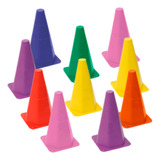 Kit Funcional Demarcatorio 10 Cones Coloridos Futsal Futebol