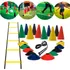 Kit Funcional Escada   Corda   10 Pratos   10 Cones Treino
