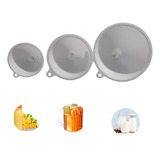 Kit Funil Cor Branca 3 Tamanhos Pequeno medio E Grande 