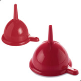 Kit Funis Grande Pequeno Universal Plastico Cozinha Vermelho