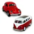 Kit Fusca E Kombi Brinquedo Carrinho Metal Fricção Miniatura