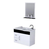 Kit Gabinete Banheiro Pia Espelheira Mdf Siena 55 5cm Rorato